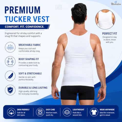 Image of Wearslim Men's Slimming Body Shaper Vest Shirt | Abs Abdomen Slim Stretchable Tummy Tucker Vest