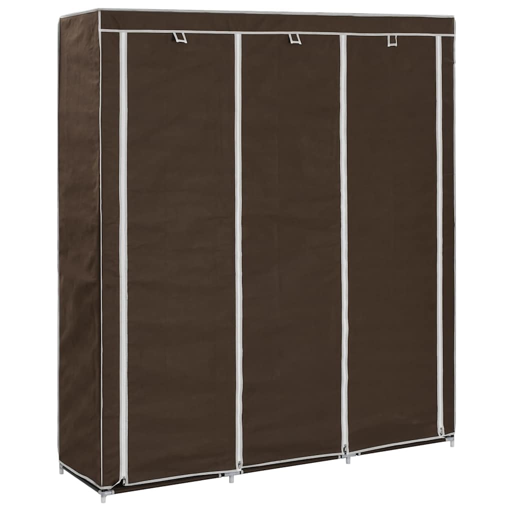 vidaXL Armadio con Scomparti e Aste Marrone 150x45x175 cm in Tessuto Guardaroba Utile Pratico Comodo Funzionale Soluzione Salvaspazio Robusto Solido