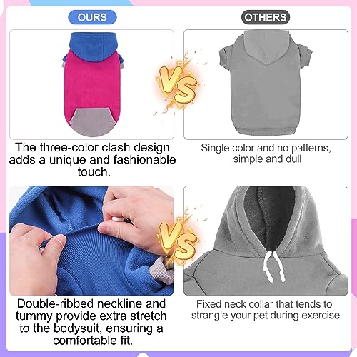 Image of BEAUTYZOO Fleece Dog Hoodie Sweatershirt with Pocket and Leash Hole, Stretchy Small Medium Large Sized Dogs Clothes for Fall Winter Cold Days, Color Designer Warm Dog Jackets,French Bulldog Coats