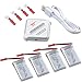 Crazepony-UK 4pcs 1S Lipo 3.7V 650mAh 25C Bateria JST Plug and 4 in 1 Multi Battery Charger for RC Quadcopter Drone Multirotors