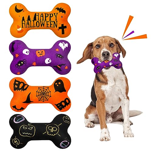 Lepawit Halloween Dog Toys Plush 4Pack Dog Squeaky Toys Interactive Fetching Dog Toys Stuffed Toy Suitable for Medium and Large Dogs Lepawit Halloween Dog Toys Plush 4Pack Dog Squeaky Toys Interactive Fetching Dog Toys Stuffed Toy Suitable for Medium and Large Dogs