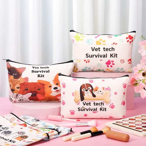 Kacctyen 12 Pcs Veterinarian Gift Vet Tech Makeup Bag for Women Animal Rescue Gift Veterinary Technician Cosmetic Bag for Doctor Veterinarian Vet Tech Veterinary Medicine Present4