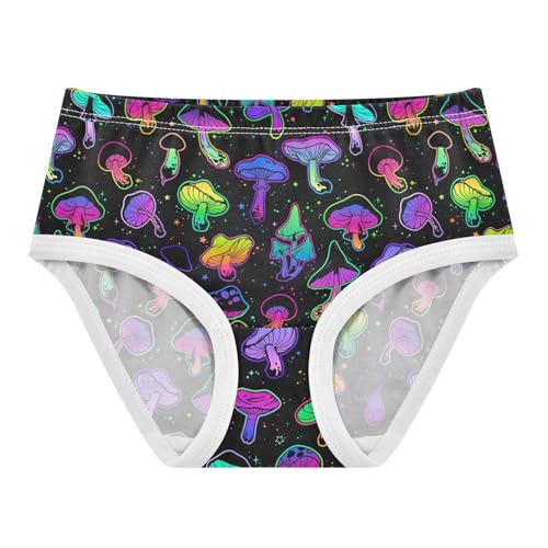 Girls Underwear Soft Cotton Colorful Mushroom Kids Panties in Sizes 2/3t, 4t, 5t, 6 and 8