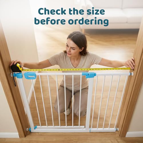 Image of Baybee Safety Gate Extension 30cm for Doorways, Stairs & Hallways | Quick Tool-Free Pressure Fit Extender Gates for Kids & Pets | Dual Side Compatible Extension (White)