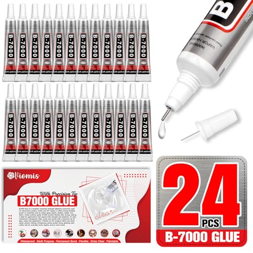 24 PCS 15ml B7000 Glue Clear with Precision Tip Rhinestone Glue for Nail Craft Glues Jewelry Glues Jewelry Making Nail Art DIY Makeup Shoes