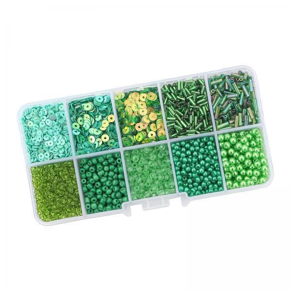 SNAPPSY 4xGlass Seed Beads Jewelry Making Spacer Beads for DIY Crafts Beading Keychain Green-picture-46