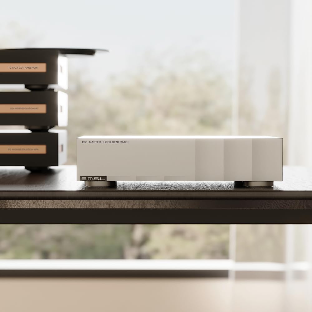 SMSL G1 HiFi Audio Externe Master Uhr, hochpräzises OCXO, Mehrk-Laufwerk + lineares Netzteil, verbessert die Klangqualität für CD-Player/Player/Decoder, kompatibel mit T2/D2R/P2/PL200T/D200/PA200