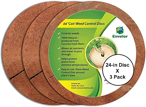 Envelor 3 pcs Coconut Fibers Mulch Ring 24 Inches Tree Protector Mat Coconut Mulch Cover Natural Coconut Fiber Weed Control Rings, Tree Ring Plant Cover for Indoor Outdoor Plants, Pot, Landscaping