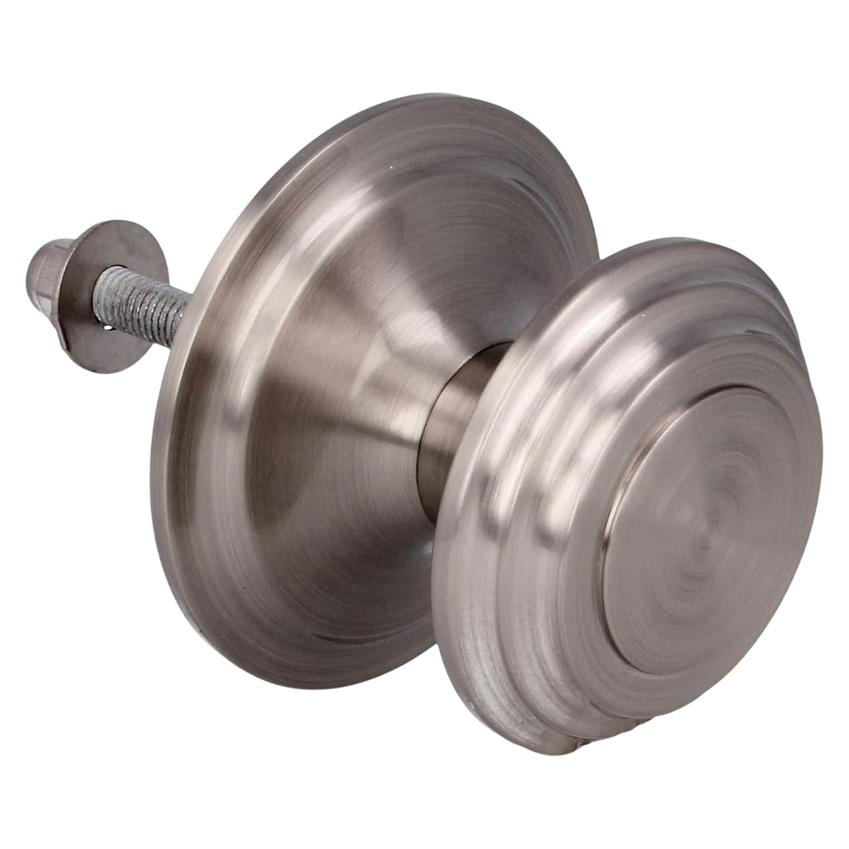 Amig - Pomo de Puerta - Fabricado en Latón - Tirador: Ø76 mm - Cromado mate -Macizo - Resistente al Frotamiento, Óxido y Corrosión