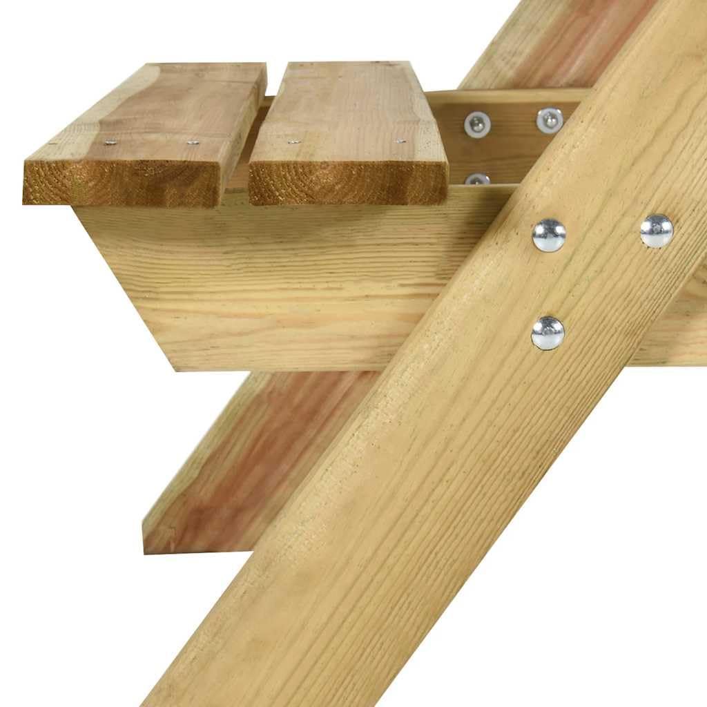 Tavolo da picnic con panche, 110 x 123 x 73 cm, in legno di pino impregnato, robusto tavolo da giardino, resistente alle intemperie, salvaspazio, per balcone, terrazza e campeggio