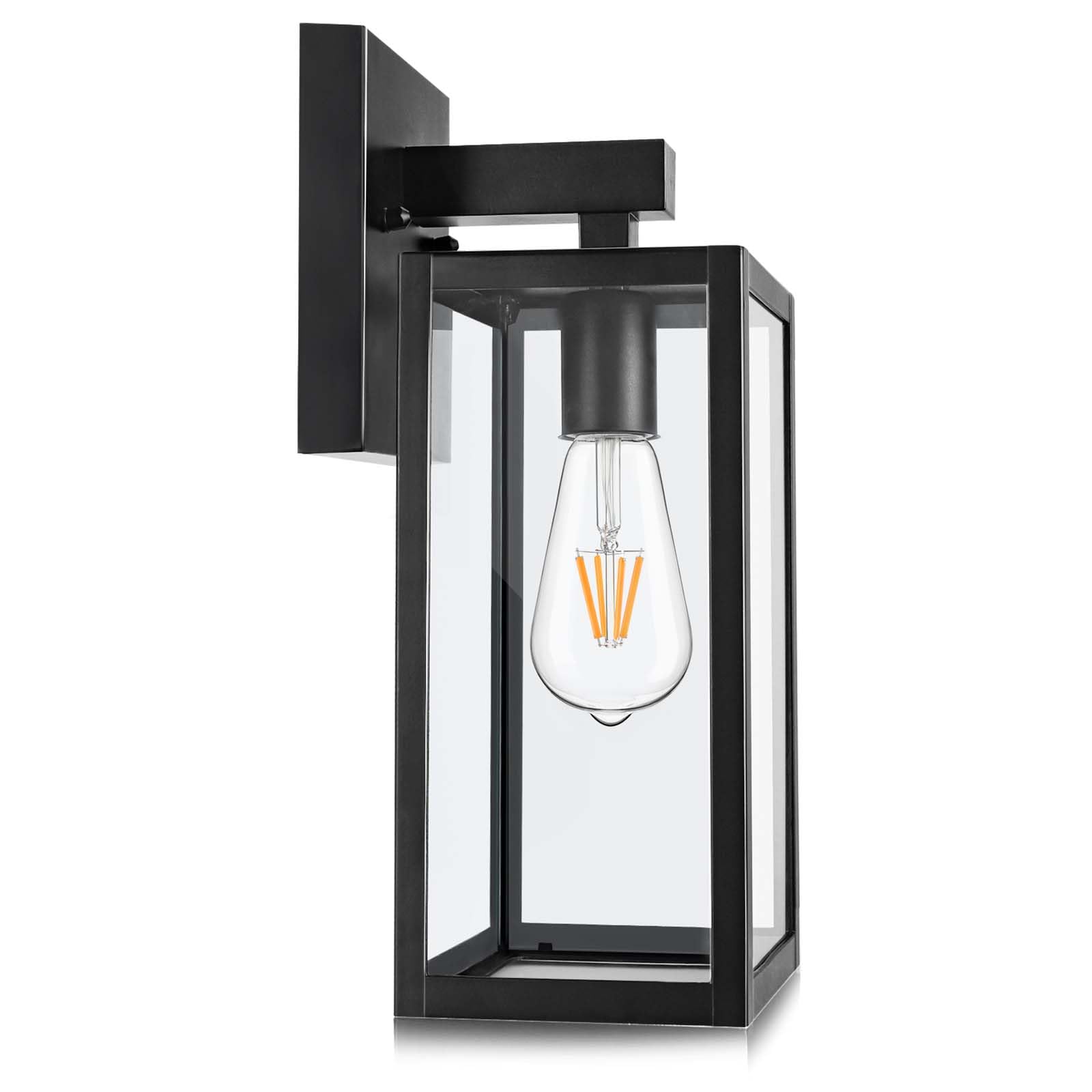 MAXvolador Outdoor Wall Lantern, Exterior Waterproof Wall Sconce Light Fixture, Black Anti-Rust Mount Light with Clear Glass, E26 Base Wall Lamp