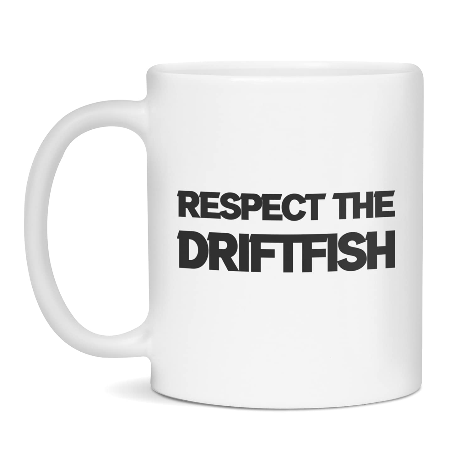 Respect the Driftfish Ceramic Coffee Mug, 11-Ounce White