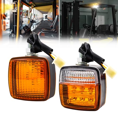 Ourbest LED Pedestal Lights Double Face Turn Signal stud mount width Side Lamp for Heavy Duty Cargo Trailer Compatible with International Truck Semi Truck Yellow White