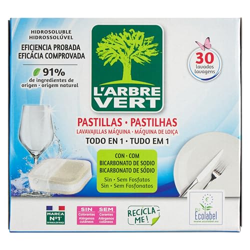 L’Arbre Vert Pastillas Lavavajillas Todo en 1 | 30 Cápsulas...