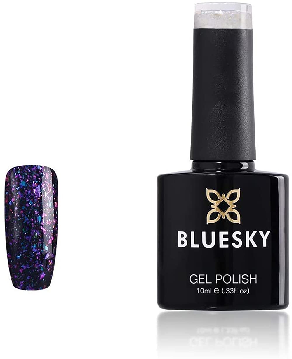BLUESKYGel Nail Polish, Galaxy 06, Intergalactic, Glitter, 10ml (Requires Curing Under UV LED Lamp)
