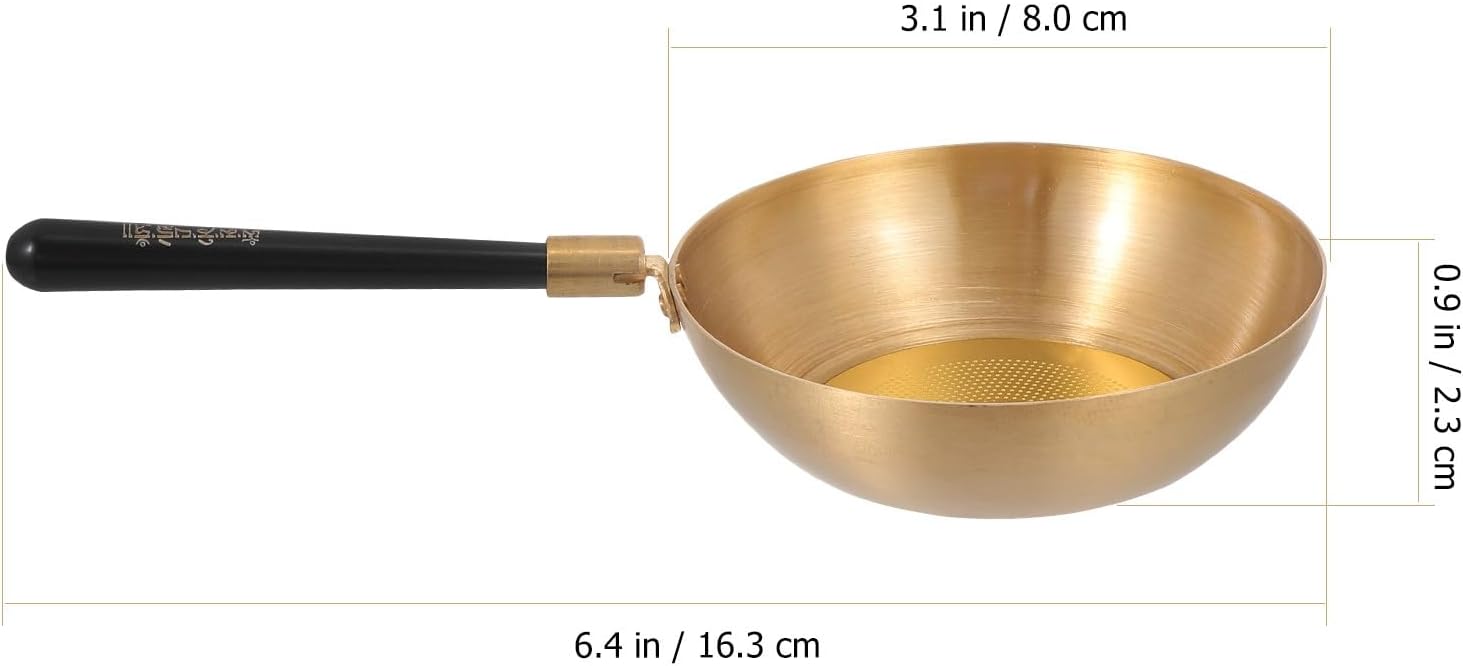 Long-handled Tea Strainer and Tea Infuser with Fine Mesh Filter Large Brass and Tool for Loose Leaf Brewing at Home Or