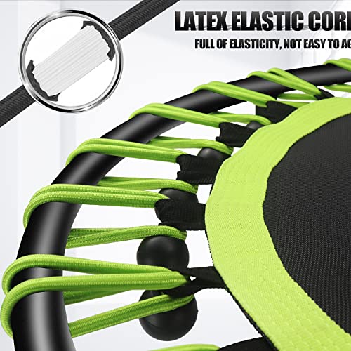 Image of Newan 40 inch-48 inch Silent Mini Trampoline Fitness Trampoline Bungee Rebounder Jumping Cardio Trainer Workout for Adults-Max Limit 330lbs