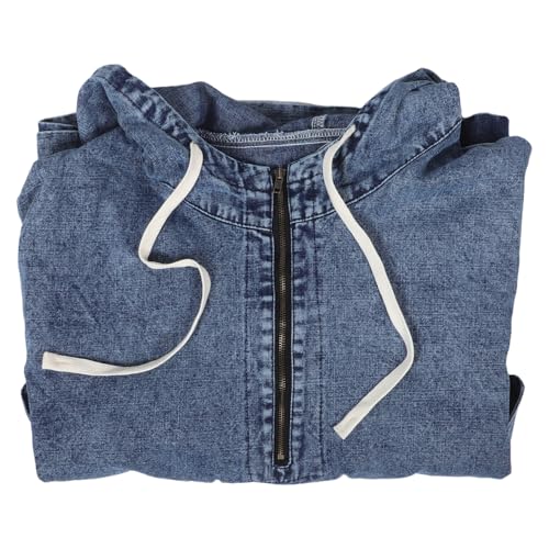 Veste en jean oversize femme streetwear à capuche intégrée