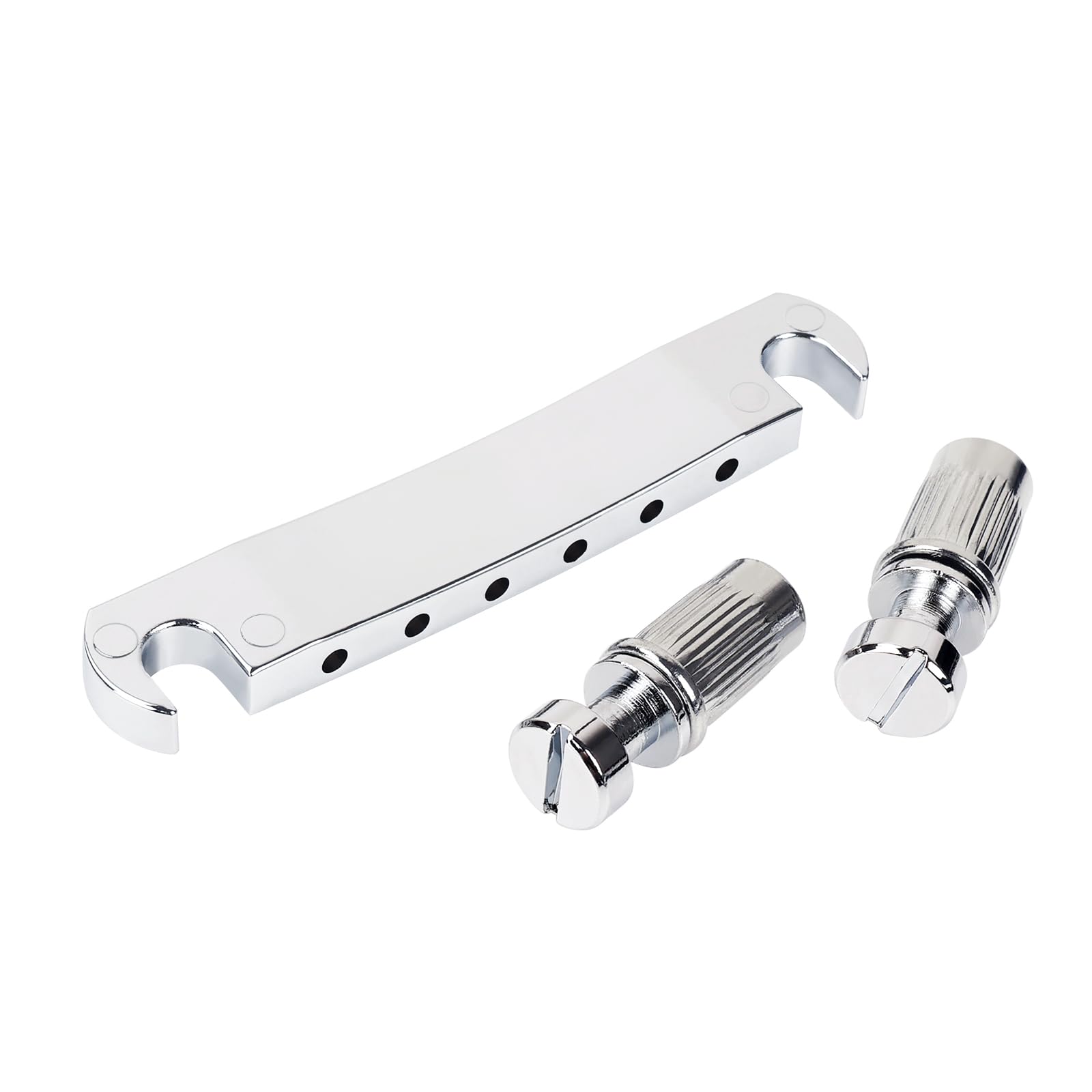 Banworks 6-String Fixed Bridge Tailpiece 52.5mm (2-1/16") Tune-o-matic Stop Tailpiece for Epiphone EPI LP Les Paul/SG Electric Guitars JT/LXB-01 Chrome - Image 3