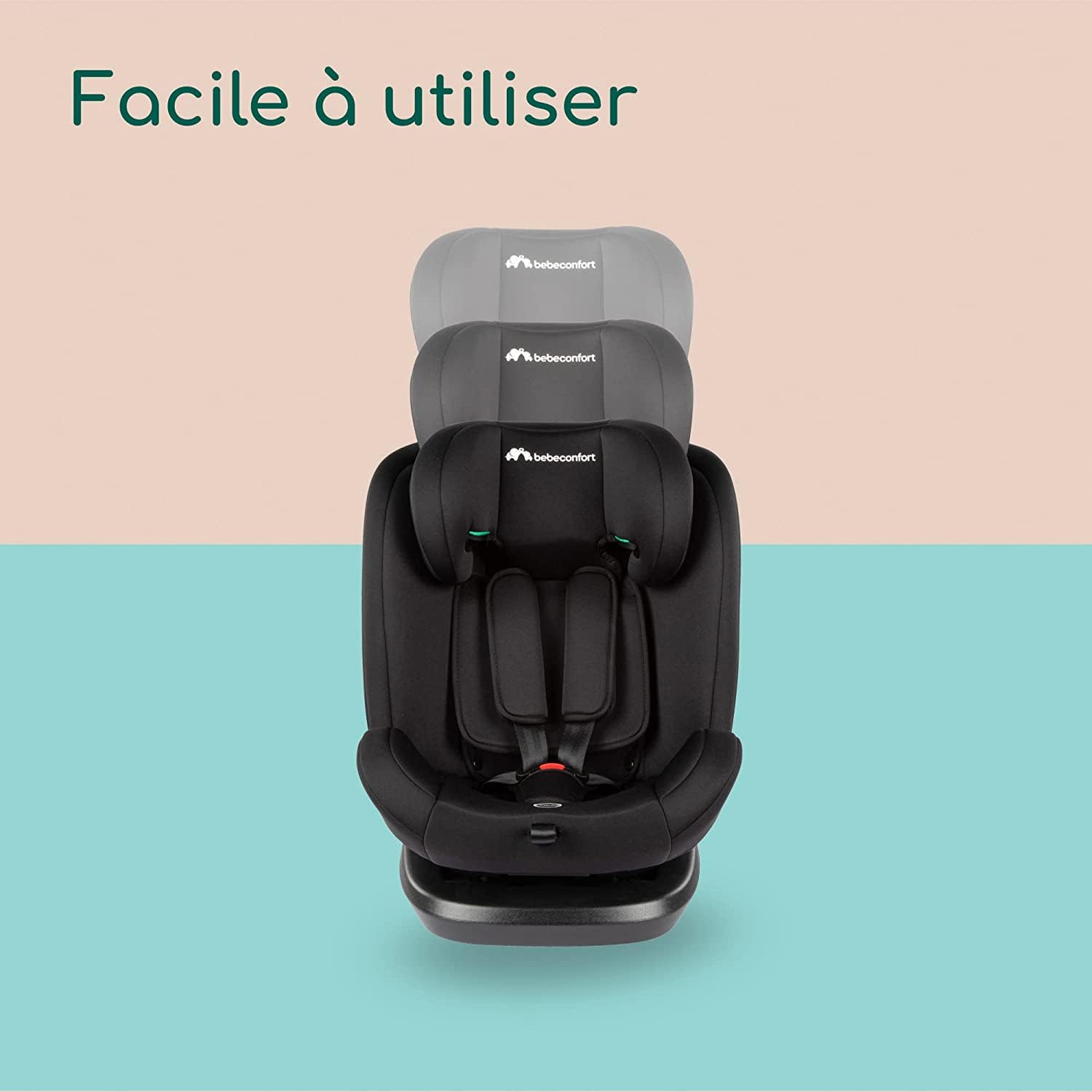 Bebeconfort EverFix i-Size, Siège-Auto ISOFIX, de 15 mois jusqu'à 12 ans, 9-36 kg, 76-150 cm, Siège Auto Face à la Route, Black Mist