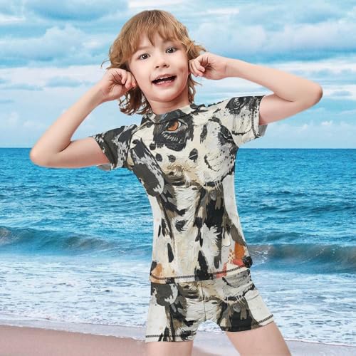 Leopard Dalmatian PrintChildren's Casual Swimsuit Set - Simple and Versatile8-10Y（130cm）3