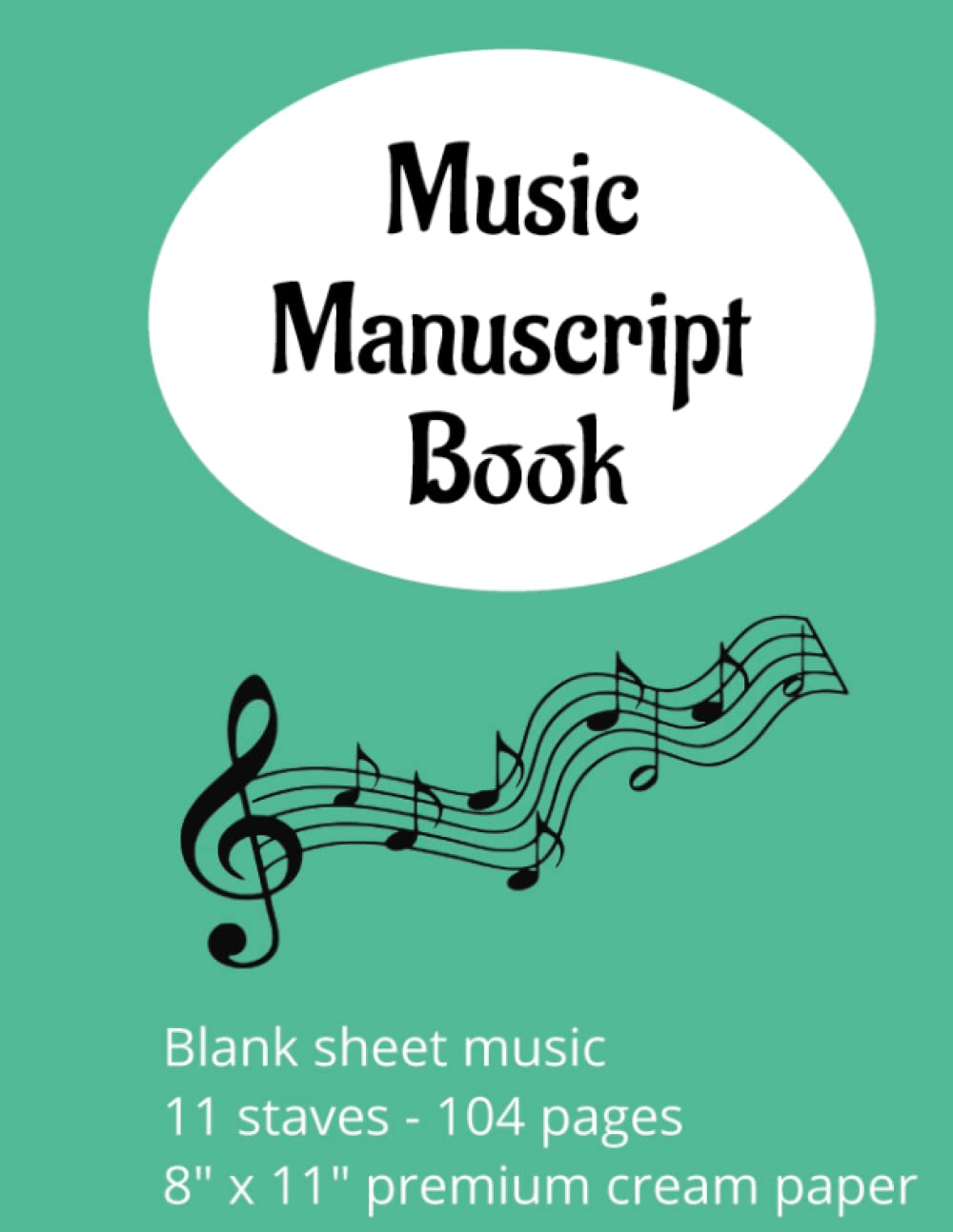 Cahier de musique de 11 portées et pages crème pour solfège et partition