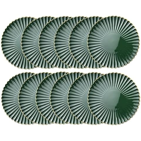 UOEKCS 12 pcs Green Charger Plates for Events Cover