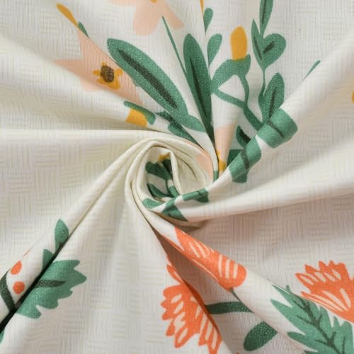 Image of Home Premium Cotton Flat Double Bedsheets with 2 Pillow Covers | Double Bed Breathable | Wrinklefree | Ultrasoft 210 tc Supersoft | 90 x 90 Inches|Print Floral, Green White & Yellow