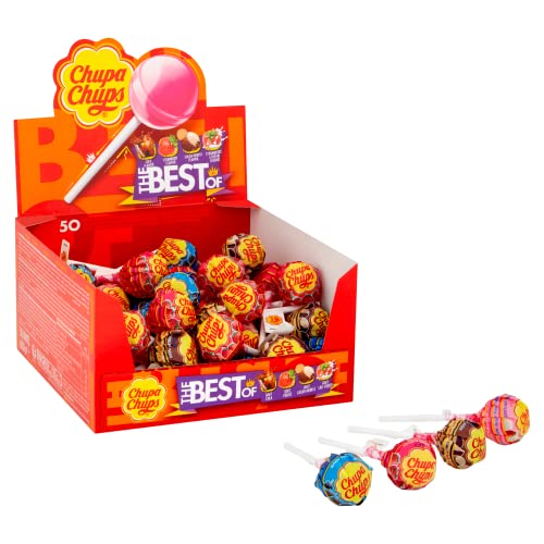 Miniatura 4 de Chupa Chups Original, Caramelo con Palo de Sabores Variados, Display de 50 unidades de 12 gr. (Total 600 gr.)