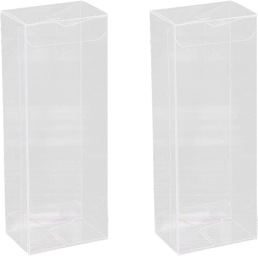 25pcs PVC Clear Packaging Box Plastic Organizer Multipurpose Storage Boxes Gift Container 5X5X15