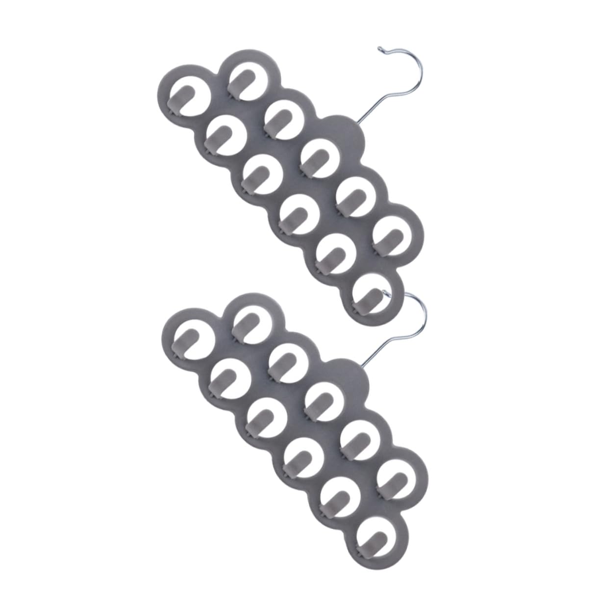 KOMBIUDA 2pcs Flocked Scarf Hanger with Non- Organizer for Scarves Ties Belts Space-Saving Closet Storage Compact Design for and Neat Arrangement