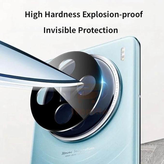 Image of HPTech Back Camera Lens Protector for Vivo X200 Ultra (1 Pack) | 9H Premium Tempered Glass | Ultra-Clear | Anti-Scratch | Easy Installation | Black