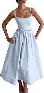 Women's Corset Midi Dress Summer Dress Tunic Bustier Spaghetti Straps Summer Dress Flowing Cocktail Party Dress Backless A-line Sling Beach Dress Sexy Vintage Long Dress