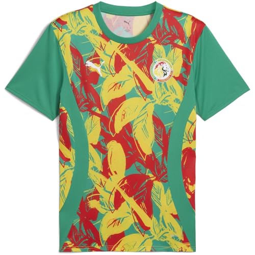 PUMA Maillot pré-match pour homme Sénégal 2025 Adultes, vert/jaune, S