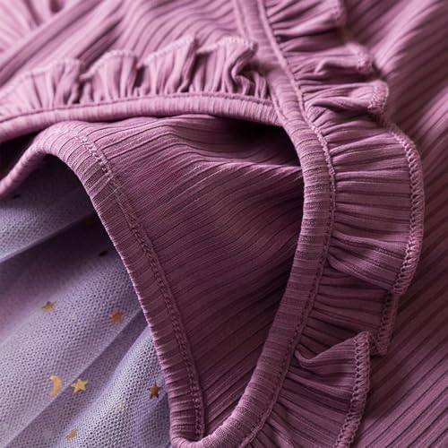 JBin Rich Girls Easter Princess Floral Dress 3-7Y, Flutter Sleeve & Ruffled Hem Party Dress, Soft Breathable Polyester3