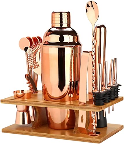 Kit de camarero contra derrames: juego de coctelera de 16 piezas de acero inoxidable