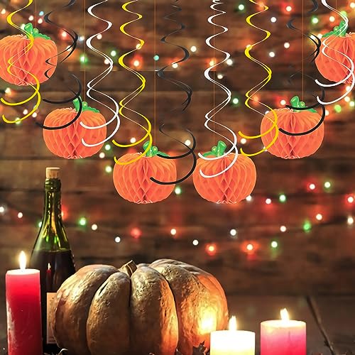 Image of Colorful Ceiling Swirl Foil Decorations Hanging Plastic Streamer Themed Swirl Party for Halloween Graduation Celebration, Pack of 28 (Gold, Black and Sliver)