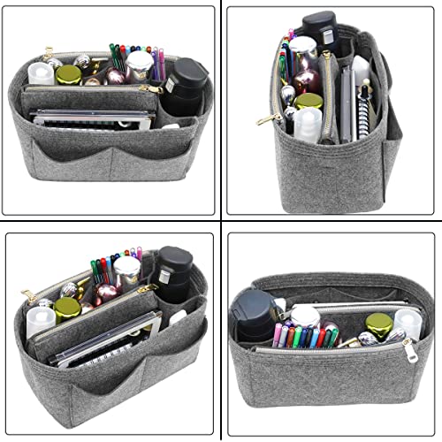 Image of Purse Organizer, Felt Bag Organizer Insert Purse Organizer For LV Speedy, Neverfull, Tote, Handbag,Shaper 8023 Gray XL