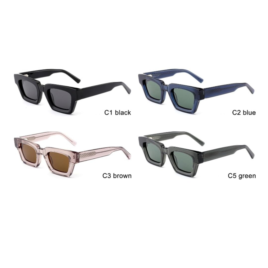 Occhiali da sole polarizzati in acetato spesso, alla moda, per attività all'aperto, con protezione UV400.