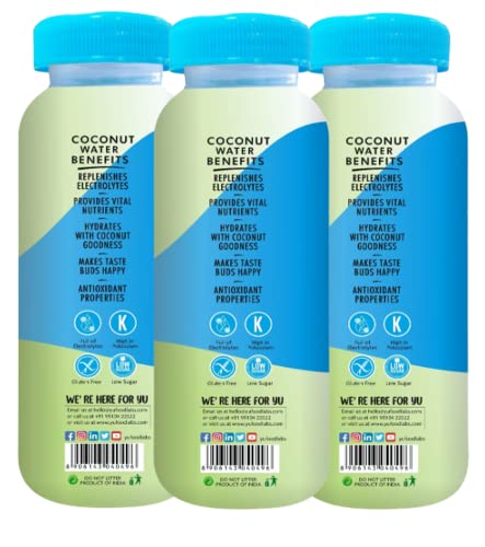 Image of Yu Foodlabs - 100% Natural Coconut Water - Zero Preservatives - No Added Sugar - 200Ml (Pack Of 18)