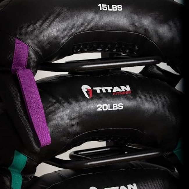 Titan Fitness Functional Swing Bag Storage Rack, Holds 5 Bags, Cardio Gym Equipment Storage Power Bag Rack