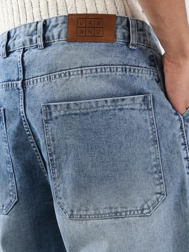 Image of Urbano Fashion Men's Loose Baggy Fit Cargo Carpenter Jeans with 6 Pockets Non-Stretchable