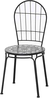 Siena Garden Como Silla apilable, Mate-Negro/Gris Oscuro