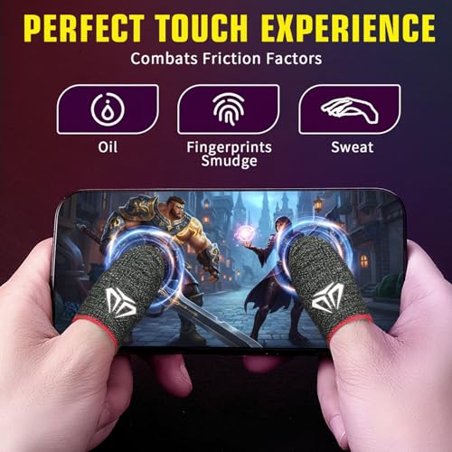 Gjinxi 4 Stück Gaming Finger Thumb Sleeves Mobile Gaming Handschuhe Fingerlinge Silberfaser Touchscreen Daumenhülsen Fingerabdeckung Fingerhülse Daumenhülle für Handyspiele