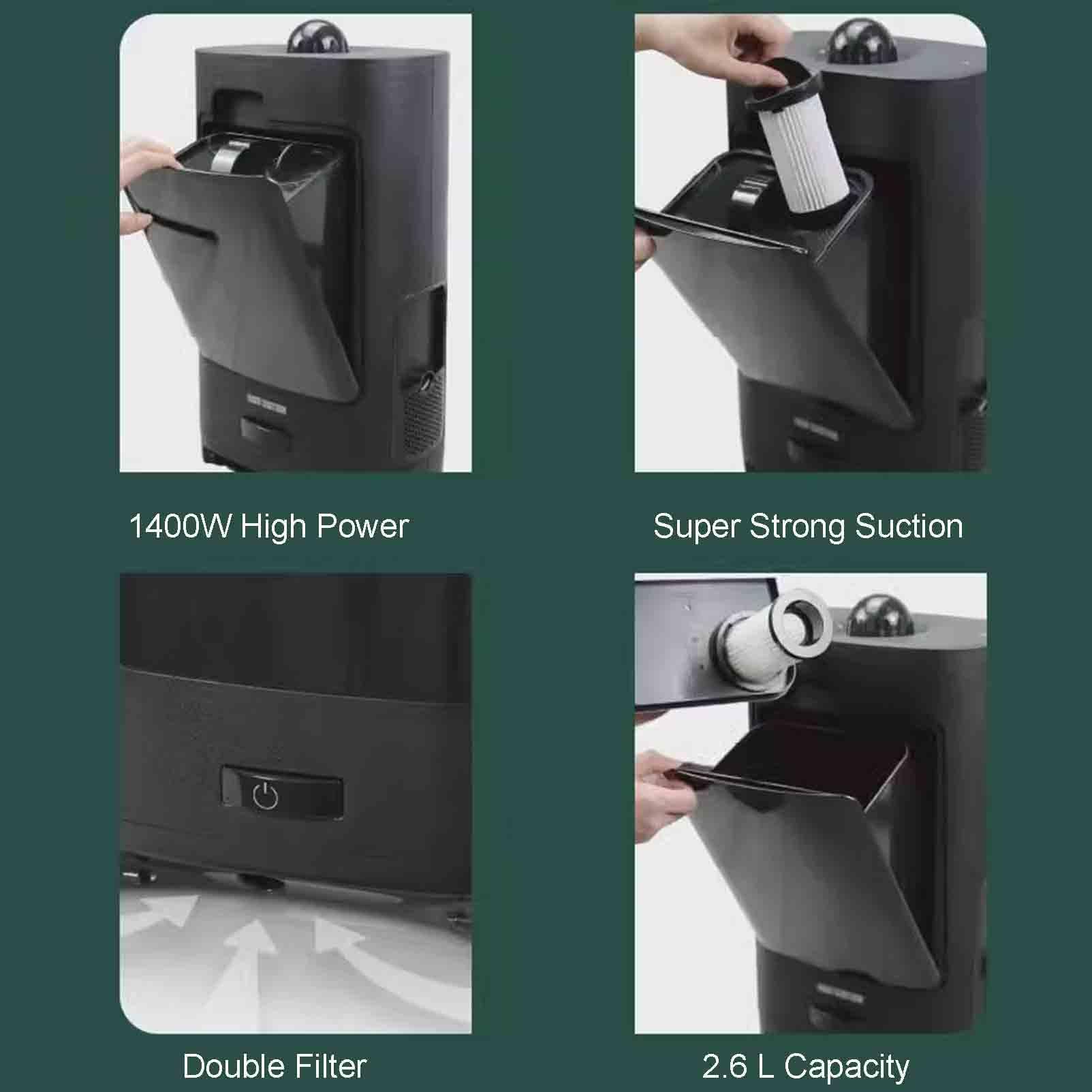Aspirapolvere fisso senza contatto, aspirapolvere professionale 1400W per cucine, parrucchieri, boutique, hotel