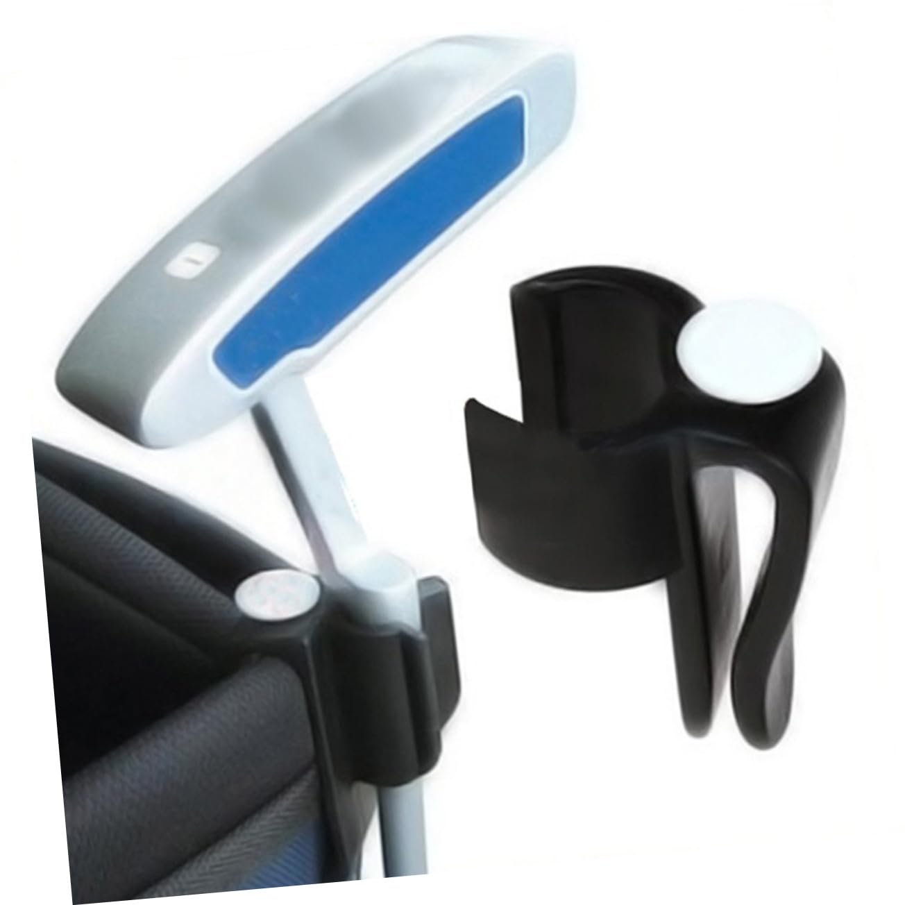 Support de Putter Noir en PP, Lot de 2 Clips pour Golf, Pince de Club Sécurisée, Se Fixe Facilement Paquet, Accessoire de Golf Pratique