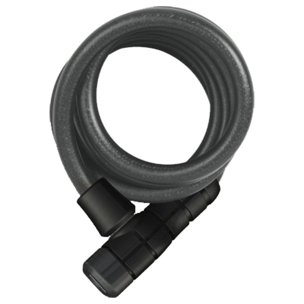 ABUS serratura a cavo spiralato Booster 6512K/180 con supporto SCMU Snap Cage - serratura per bicicletta in cavo spiralato flessibile livello di sicurezza 4-180 cm | Lucchetto bici con cavo a spirale superf lessibile da 12 mm, blocco automatico, rivestime
