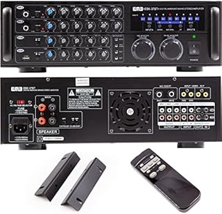 EMB Pro 700-watt Digital Rack Mountable Karaoke Mixer Stereo Amplifier EBK37BT with USB, Echo and Bluetooth Streaming