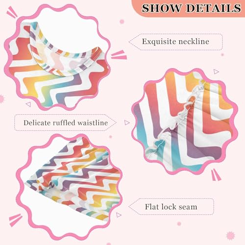 KLL Abstract Rainbow Stripes Girl Tank Dresses Swing Beach Sundress Spring Summer Round Neck3