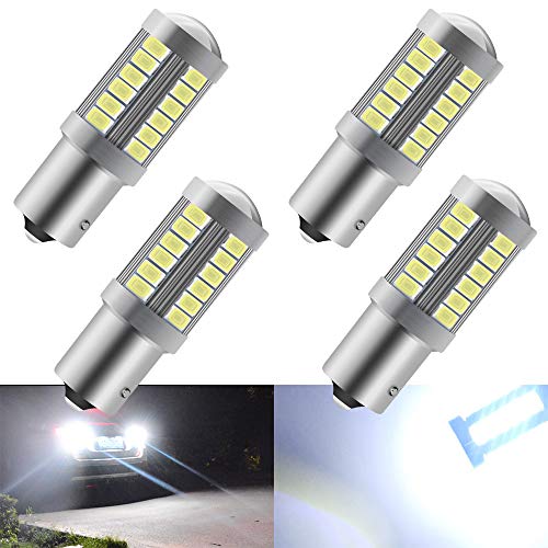 KaiDengZhe Blanc 1156 BAU15S PY21W 5630 33SMD Clignotants Ampoules LED 900LM Super Bright Feu de Recul Feu de Freinage Arrière Phares antibrouillard Position Feu arrière 12-30V 3.6W(4 pièces)
